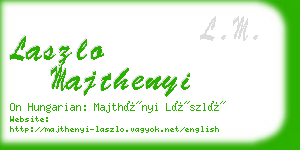 laszlo majthenyi business card